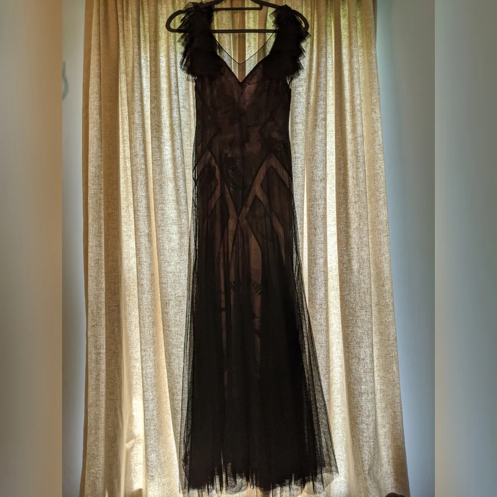 BCBG Maxazria Maggie Mauve Tulle Gown - Picture 4 of 10